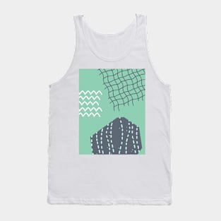 White underwater waves and grid Tank Top